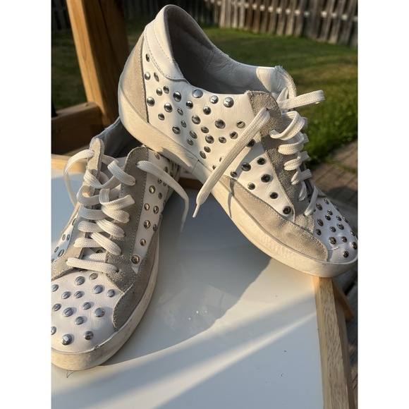 Bohemian  Women's Lace-Up Sneakers White With Studs Size EU37 - Picture 2 of 16